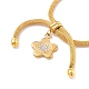 Kristall-Strass-Blumen-Charme-Schieber-Armband mit runder Maschenkette für Frauen BJEW-C013-10G-4