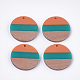 Tri-color Resin & Walnut Wood Pendants RESI-S358-78E-1