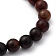 Bracelets extensibles unisexes en bois naturel avec perles X-BJEW-JB05463-04-2