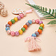 Fashwelry 80 шт. 8 цвета бусины из натурального дерева с принтом WOOD-FW0001-11-6