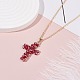 Sparkling Cross Pendant Necklace for Women NJEW-TA00015-5