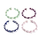 Natural & Synthetic Mixed Gemstone Beads Cuff Bangles Set for Girl Women BJEW-TA00023-1