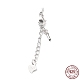 Rhodium Plated 925 Sterling Silver Curb Chain Extender STER-G039-03A-P-1