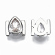 Brass Micro Pave Clear Cubic Zirconia Cabochons KK-S061-51P-NR-2
