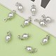 Platinum Plated 925 Sterling Silver Round Box Clasps X-H356-6mm-P-5