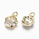 Brass Micro Pave Clear Cubic Zirconia Charms X-RJEW-T063-38G-NF-2