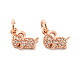 Sheep Brass Micro Pave Clear Cubic Zirconia Charms KK-G425-12-2