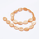 Brins de perles de coquillages naturels teints sur le thème de l'automne BSHE-F002-01-09-2