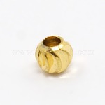 Fancy Cut Brass Round Spacer Beads, Golden, 2.5x2.8mm, Hole: 1mm
