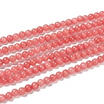 Chapelets de perles en jade de Malaisie naturelle, perles rondes teints, corail lumière, 4mm, Trou: 1mm, Environ 90 pcs/chapelet, 14.8 pouce