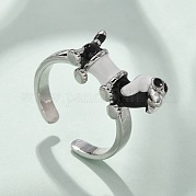 Латунные эмалевые манжетные кольца RJEW-C120-24P