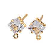 Латунные серьги-гвоздики из циркония KK-F898-14B-G