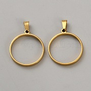 Подвеска с открытым задним безелем из нержавеющей стали с оправой кабошона STAS-WH0033-58G