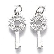 Латунные микропаве прозрачные подвески с фианитом KK-N227-16P-NF