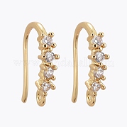 Крючок для серег из латуни с прозрачным кубическим цирконием ZIRC-L098-045G