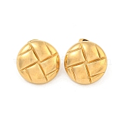 Плоские круглые серьги-гвоздики из нержавеющей стали 304 EJEW-L290-027G