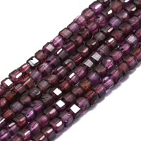 Natural Garnet Beads Strands, Faceted, Round, 4mm, Hole: 1mm, about  91pcs/strand, 15 inch(38.5cm)