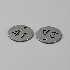 Etiquetas colgantes de identificación con marcado numerado de acero inoxidable 201&nbsp;STAS-WH0052-10P-04