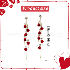 3 пара двухцветных сережек-гвоздиков со стразами EJEW-AN0003-76