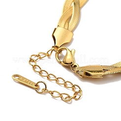 Браслет-цепочка с переплетением «елочка» из нержавеющей стали 304 для мужчин и женщин&nbsp;LS-BJEW-H554-01G