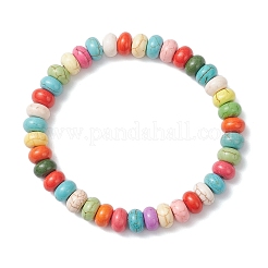 Браслеты-рондели из синтетической бирюзы для мужчин и женщин BJEW-JB12453