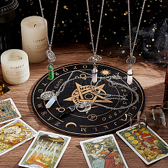 5 шт. 5 стиля стеклянных имитаций драгоценных камней подвески-пули ожерелья комплект&nbsp;NJEW-GA0001-04