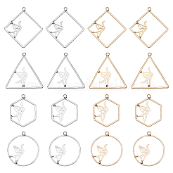 16 шт. 8-х стилевые полые подвески из сплава FIND-OC0001-36