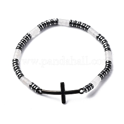 Браслеты-растяжки из натурального белого нефрита в стиле «богемия» BJEW-F493-01EB