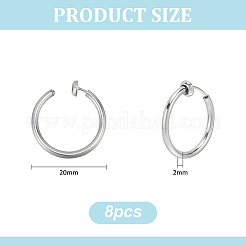 4 пара выдвижных серег-колец из нержавеющей стали 201 STAS-UN0052-03A