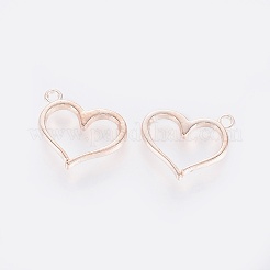 真鍮チャーム  ハート  ローズゴールド  13x15x2mm  穴：1mm&nbsp;PALLOY-L232-03RG