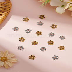 220 шт. 2-х цветные колпачки для бусин в тибетском стиле&nbsp;FIND-LP0001-84