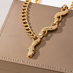 Женские ожерелья из железной цепи с подвеской в виде змеи в стиле панк-альбома&nbsp;FS-WGADCDD-01