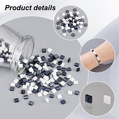 300шт 2 цвета непрозрачные стеклянные бусины с 2 отверстиями SEED-AR0001-30