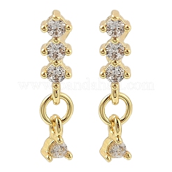Latón micro pave aretes de circonita cúbica transparente&nbsp;EJEW-R016-26G-01