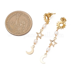 Серьги-гвоздики с кисточками из натурального культивированного пресноводного жемчуга&nbsp;EJEW-JE06852