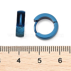 304ステンレススチール研磨効果フープピアス  イオンプレーティング（ip）  ブルー  13x4mm&nbsp;EJEW-M001-29C-B