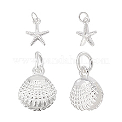 Подвески в форме морской звезды/ракушки 925 из стерлингового серебра с изображением морских животных STER-PH0002-31