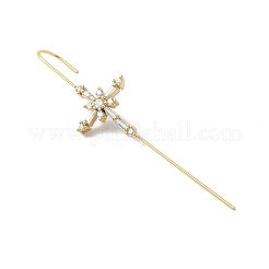 Orecchini con gancio cingolato avvolgenti in cristallo di ottone con strass per donna&nbsp;EJEW-C097-02G-04