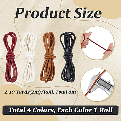 4 Stück 4 Farben rundes PU-Lederband&nbsp;DIY-CL0001-43