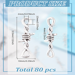 80 шт. звенья/соединитель из сплава тибетского стиля&nbsp;TIBE-LP0001-12