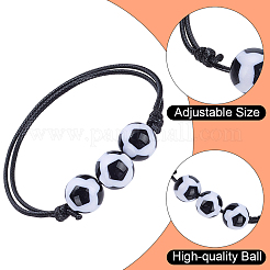 20шт пластиковый футбольный браслет из бисера&nbsp;BJEW-SP0001-20