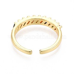 Манжеты из латуни с микро паве кубический цирконий для женщин KK-T071-75G