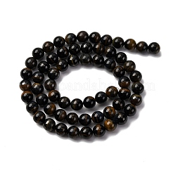 Нити железных бусин натурального синего тигрового цвета&nbsp;G-G286-A02-6mm