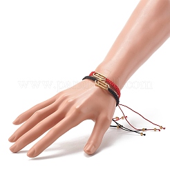 Pulseras de cuentas trenzadas con hilo de nailon ajustable hecho a mano&nbsp;BJEW-JB06482