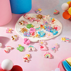 36шт 18 стиля подвески из непрозрачной и прозрачной смолы RESI-TA0001-99