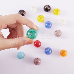 18шт 9 цвета ручной работы золотой песок бусины лэмпворк LAMP-SZ0001-05