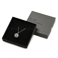 Квадратная картонная бумажная шкатулка для драгоценностей&nbsp;CON-D014-02C-04