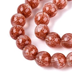 Brins de perles de verre transparentes à moitié peintes à la bombe&nbsp;LS-GLAA-Q110-02A-07