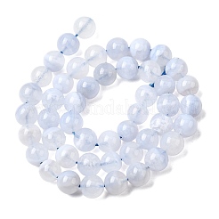Нити натуральных голубых кружевных агатовых бусин&nbsp;G-F222-29-8mm-1