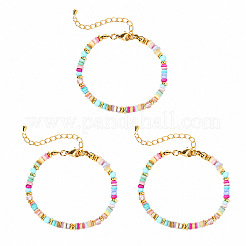 Armbandsets aus gefärbten Naturmuscheln und MessingUnterlegscheibenperlen für Damen&nbsp;ZF6464-1